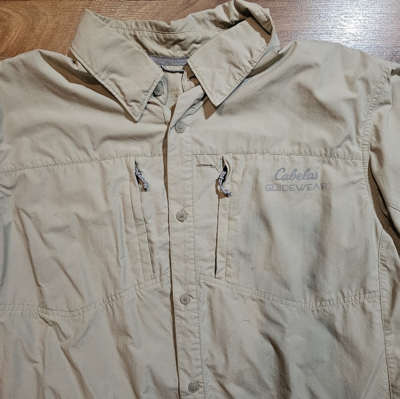 Cabela's Guidewear Men's XL Beige Button Vented Nylon Shirt - Picture 2 of 11